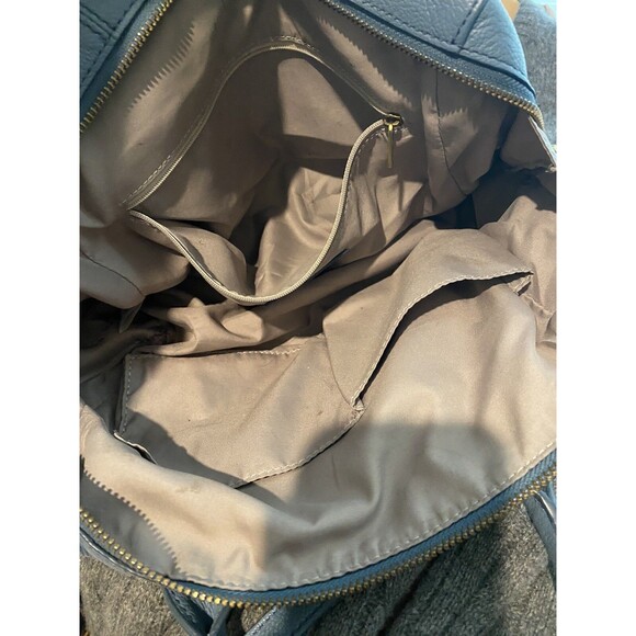 Fossil Jori Satchel Handbag Mini Duffle Blue Leather Handles Shoulder Strap - Picture 6 of 8